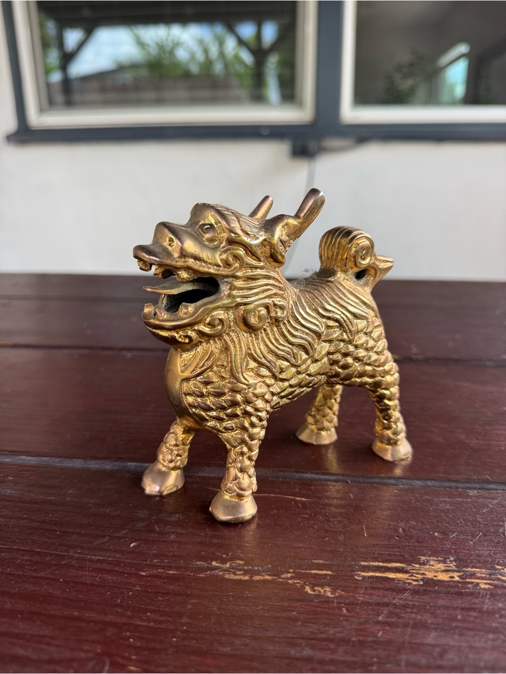 Vintage Brass Chinese Qilin or Kirin Mythical Beast 4 1/2 inches